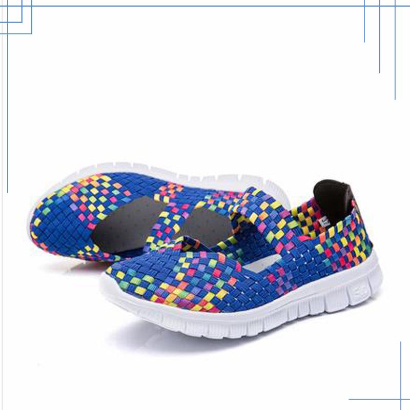 Fashion 2024Plus Size Women Flat Shoes Elastic Band Weave Shoes Women Comfort Flat Shoes Women Casual Loafers Zapatos De Mujer