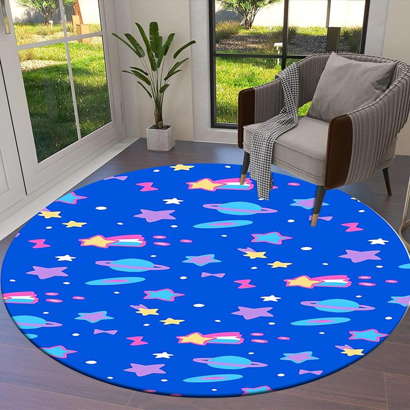 1pc Office Carpet Chair Mats Space Stars Planets Universe Pattern Perfect for Decorating Office Chairs, Living Rooms, Or Bedrooms