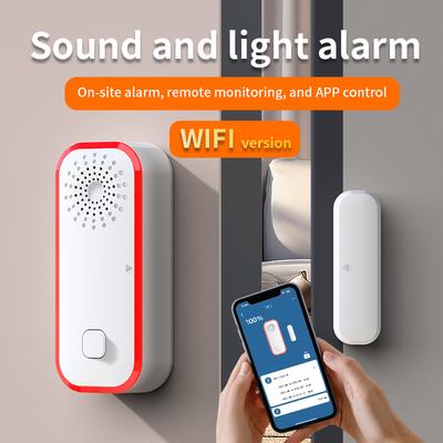 Tuya Магнитный датчик двери WiFi Сигнализация двери и окна Переключатель двери и окна Звуковой и световой сигнал тревоги на месте Интеллектуальная сигнализация