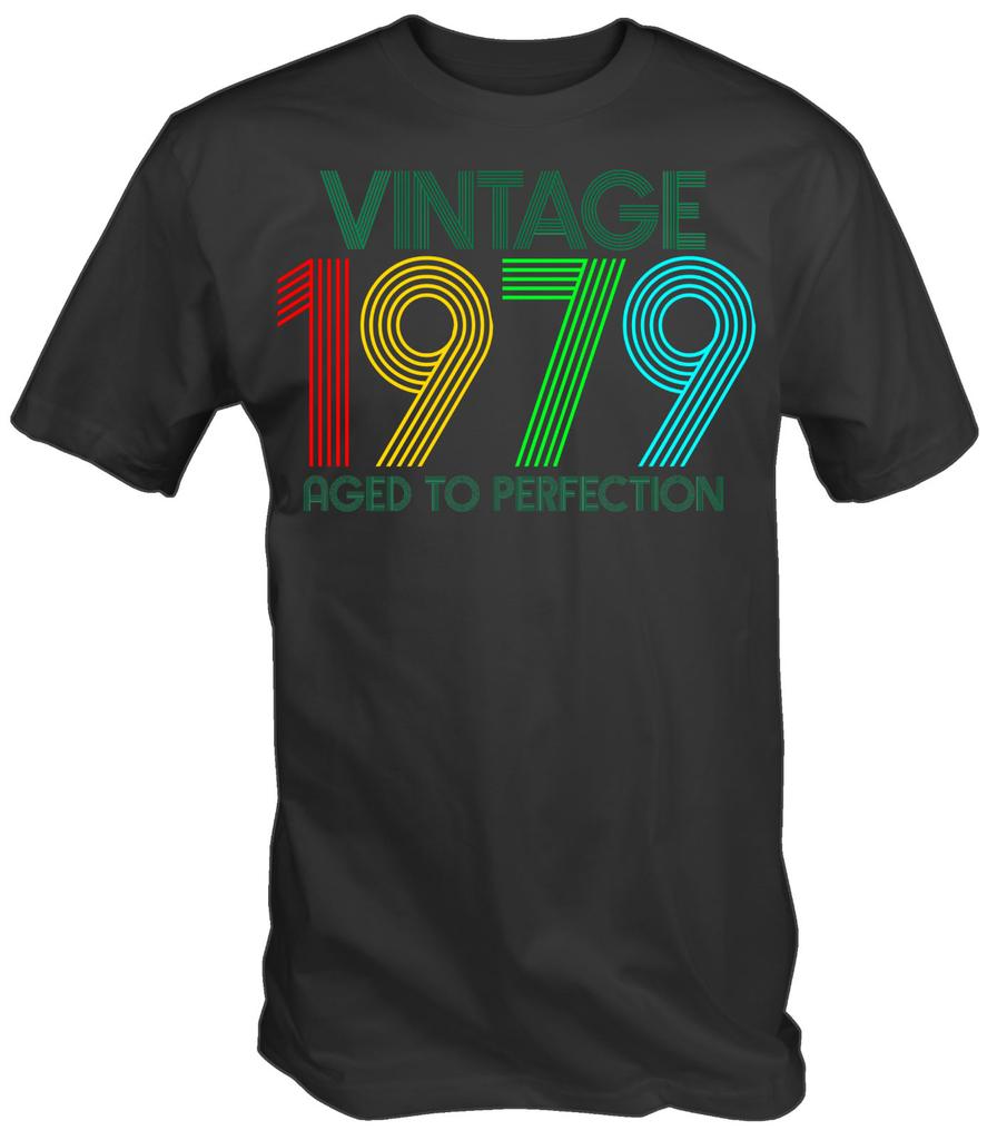 Винтажная футболка 1979 года рождения, «Состарился до совершенства», футболка на сорокалетие, смешной подарок, летняя мужская хлопковая повседневная футболка, уличная одежда