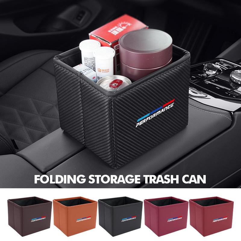 Car Folding Garbage Bin Storage Box Multifunctional Storage Box For BMW 1 3 5 Series G30 G32 G38 2021 2020 2019 2018 E46 E91
