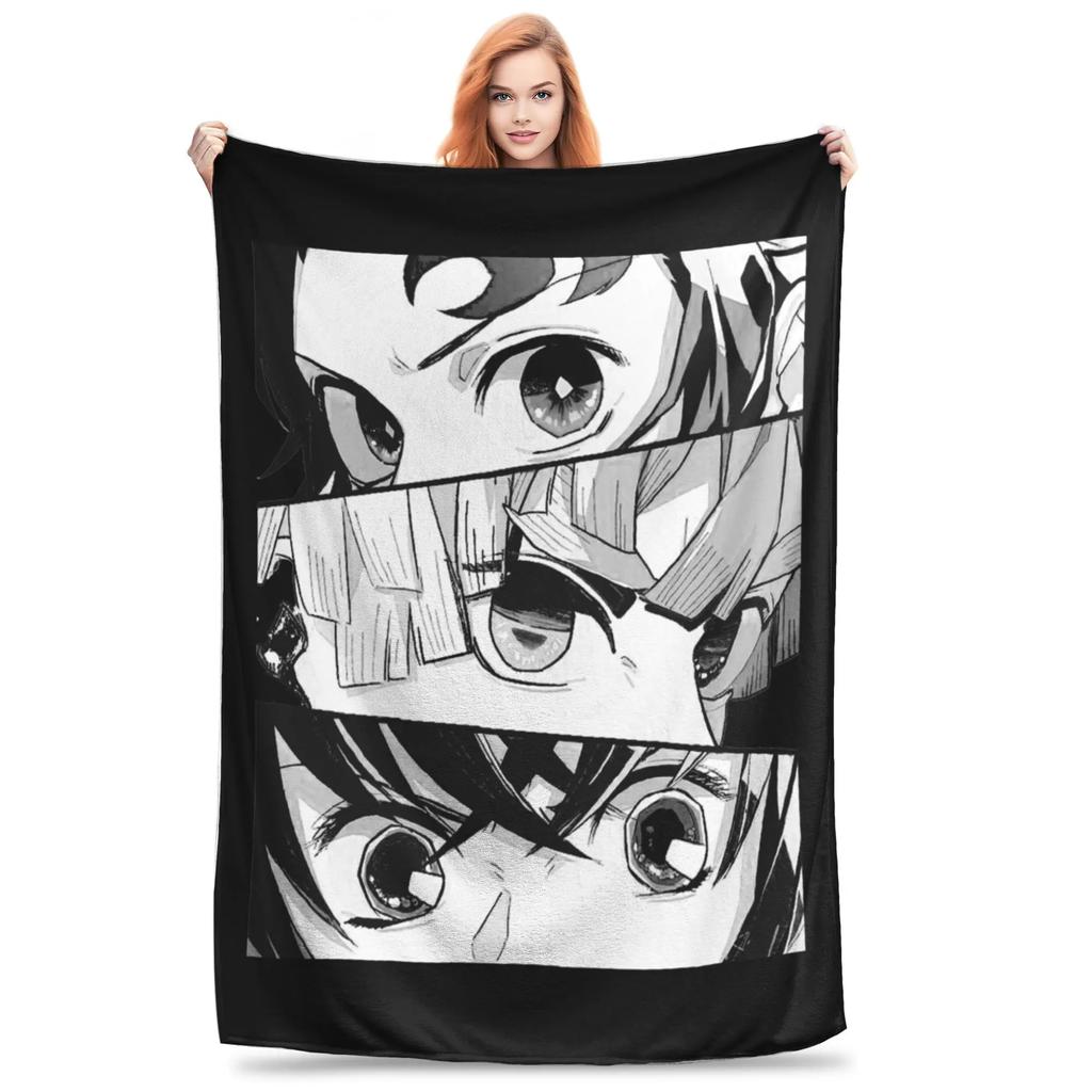 Nezuko Demon Slayer Blankets Fleece All Season  Portable Lightweight Thin Throw Blanket for Bedding Couch Bedspread