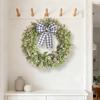 Рождественская имитация зеленого растения Венок из листьев денежного дерева Виноградная лоза Кольцо Домашнее украшение для подвешивания на окно или дверь 40 см