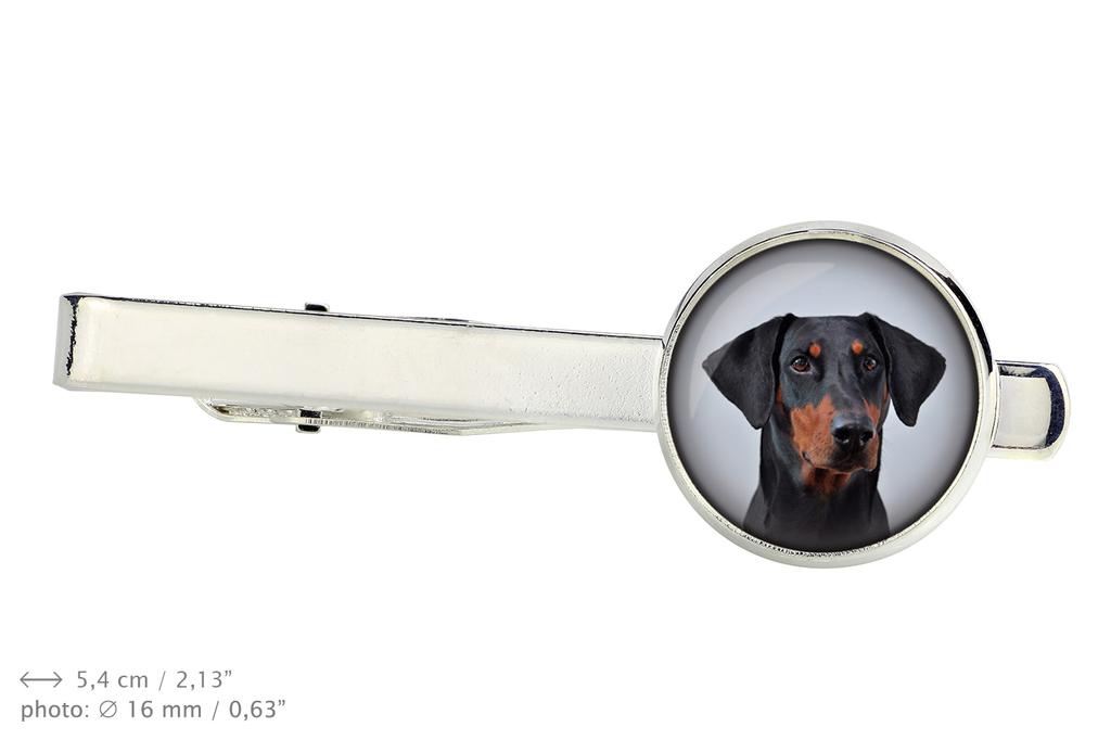 Dobermann, Doberman Pinscher, Dobie II - cufflinks and tie with your photo, a suit decoration, men's jewelry from the Art-Dog brand.
