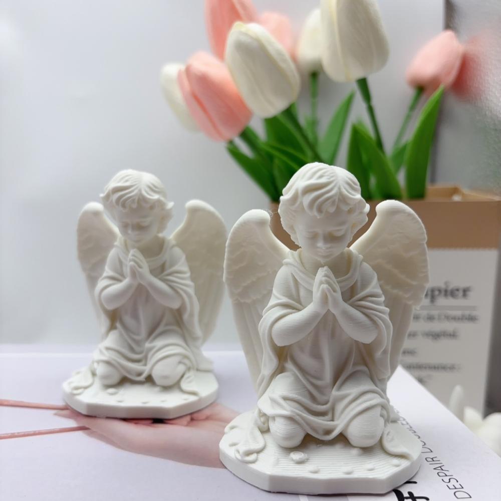 1 Ангел-молитвенник, статуэтка, 3D-печать, Скульптура ангела на коленях, Украшение, Ангел-девочка, Декоративное украшение, Художественная статуэтка ангела