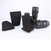 Neoprene Red & Black SLR Camera Lens Pouch - Elastic Protective Storage Bag