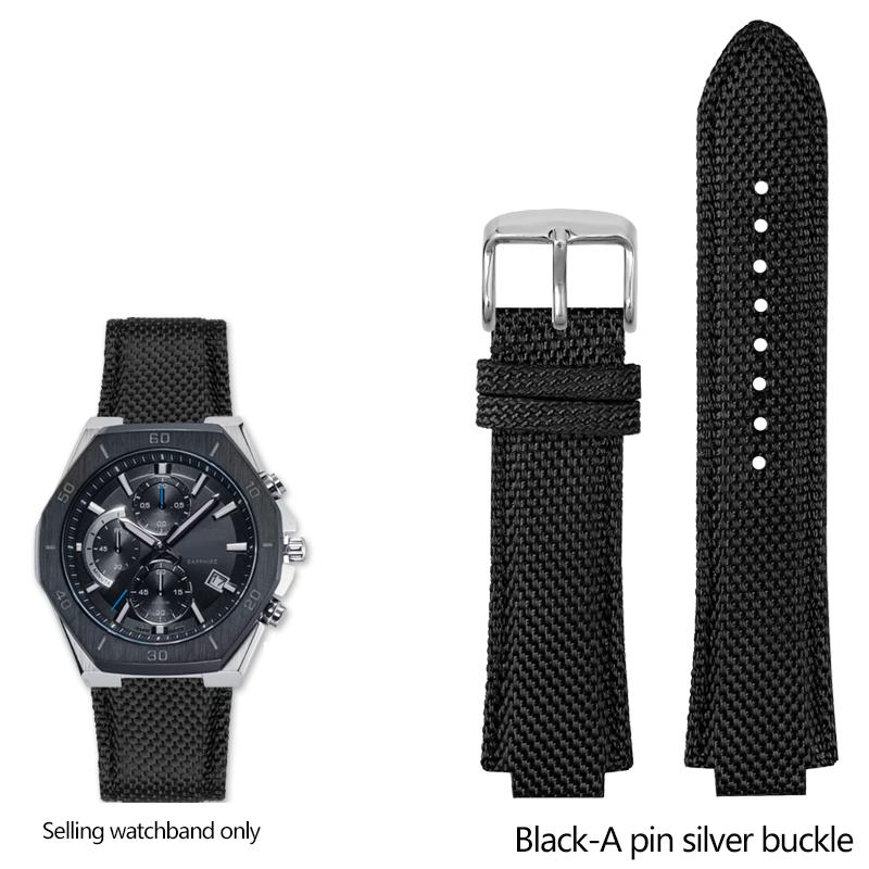 ONENew Нейлоновый холщовый ремешок для часов с кожаным дном для серии Casio Edifice GST-B400 EFB-680 ECB-10D Ремешок для часов Силиконовый ремешок БраслетMN