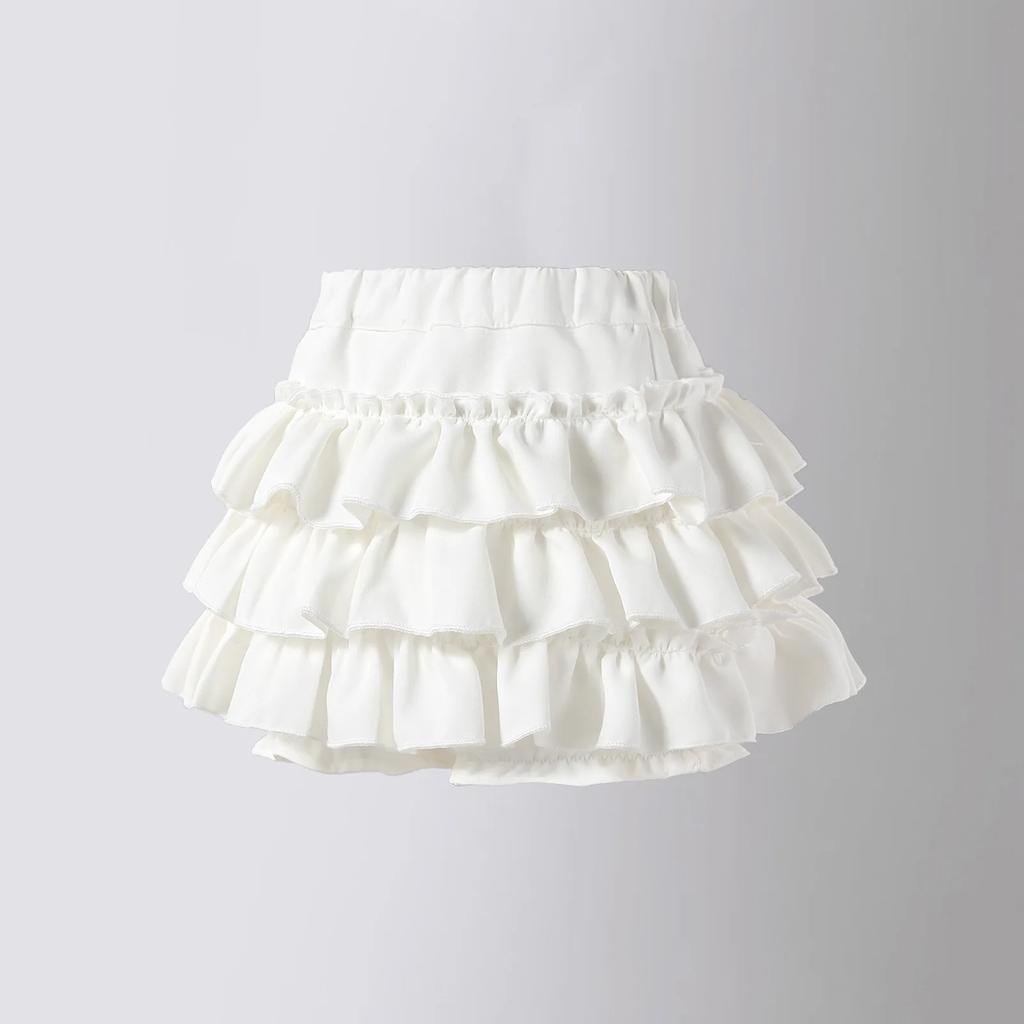 Летняя короткая многослойная юбка для девочек, модная универсальная школьная плиссированная юбка для детей-подростков, танцевальная юбка с высокой талией для детей 10-12 лет