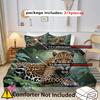 Leopard Flower Pattern Polyester 3D Printed Quilt Cover Comfortable Bedding Cover Luxury Animal Theme Duvet Cover Set Pillowcase