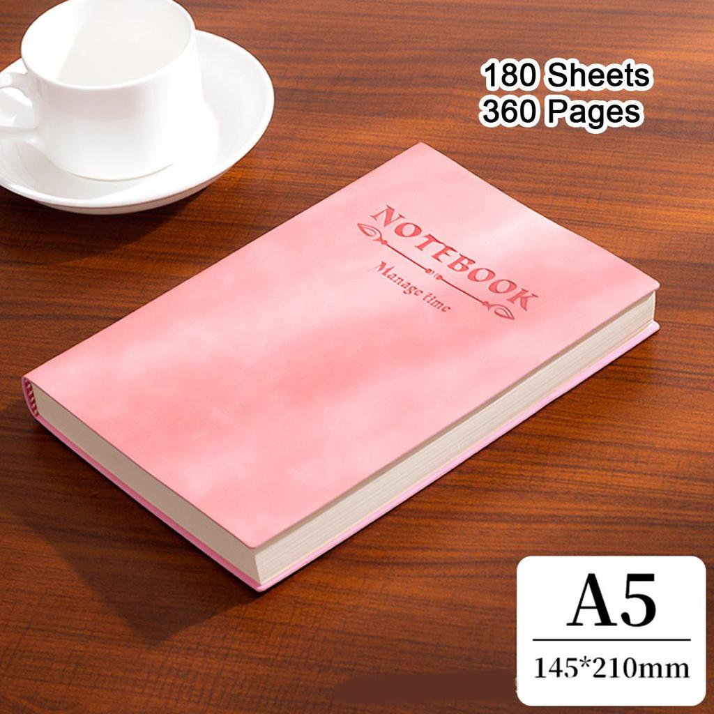 A4/A5/B5 Soft Leather Notebook, Lined Pages, Business Meeting Record Book, Notepad, Student Diary, Subject Notes, 180 Sheets