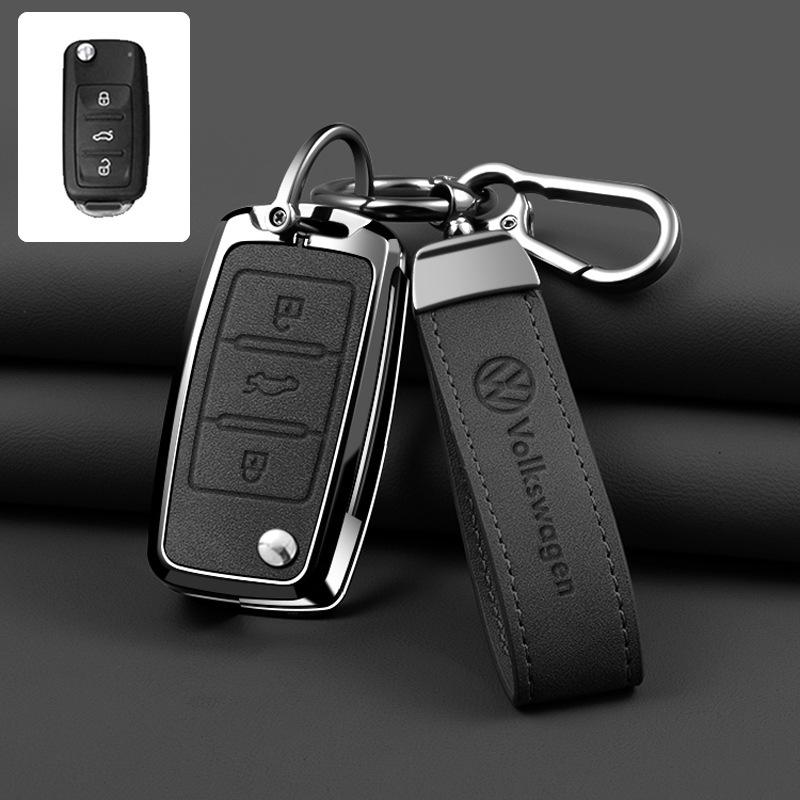 hijk1 Car Key Fob Case Cover For Volkswagen VW Polo Tiguan Golf Jetta Beetle Eos Scirocco Up Transporter Sharan Keychain Accessories