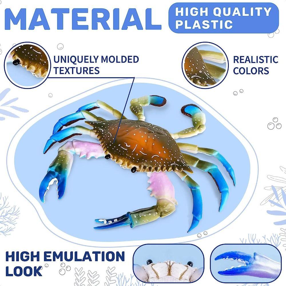 1/3 Pcs Crab Realistic Crab Toy Artificial Educational Bath Toys Ocean Crab Decoration Home