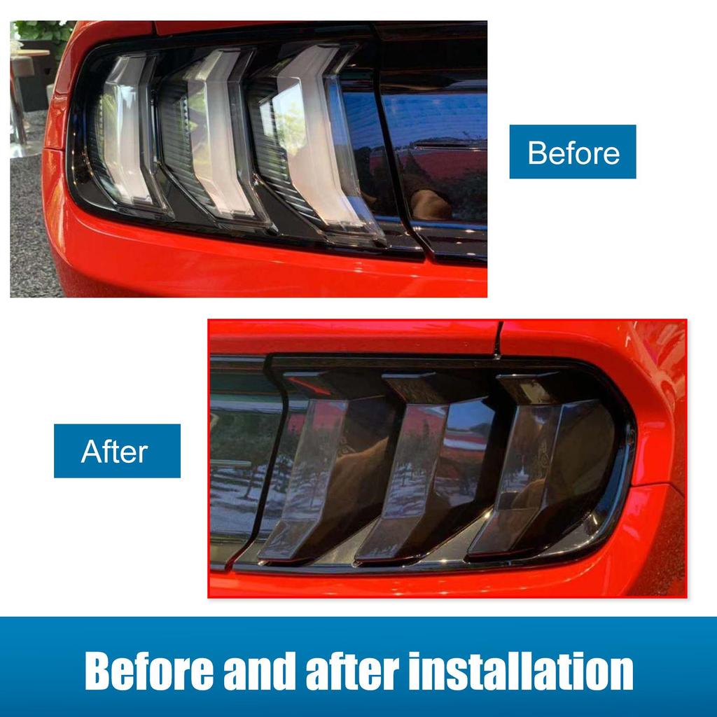 Автомобильный задний фонарь, задний фонарь, защитная накладка для Ford Mustang 2018-2023, внешние аксессуары, дымчатый черный, 6 шт.
