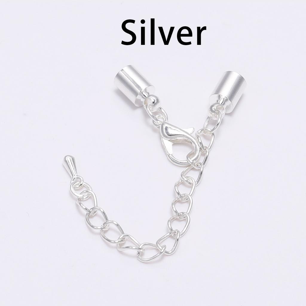 10pcs/lot Tassel Leather Cord End Tip Caps Extending Chain Lobster Clasps Connectors For DIY Necklace Jewelry Making Findings