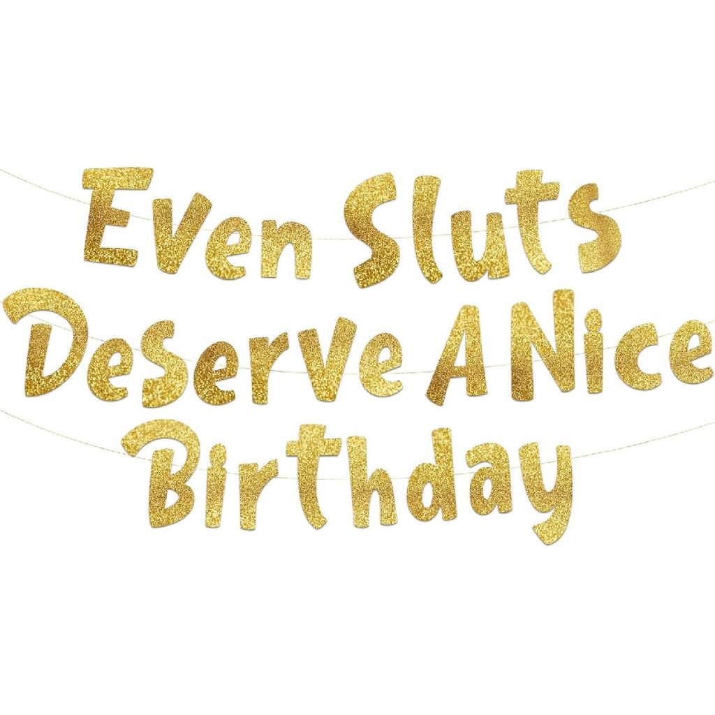 Funny Girls Gold Birthday Glitter Banner – Happy Birthday Party Supplies, Ideas, and Gifts – 21st, 22nd, 23rd,24th, 25th, and 30th Adult Birthday