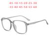 Big Frame Finished Myopia Glasses Women Men Ultralight Transparent Gray Pc Prescription Eyeglasses 0 -0.5 -1.0 -1.5 To -6.0