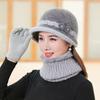 Утолщенная вязаная шерстяная шапка из кроличьего меха, женская осенне-зимняя шапка-ведро для среднего и пожилого возраста