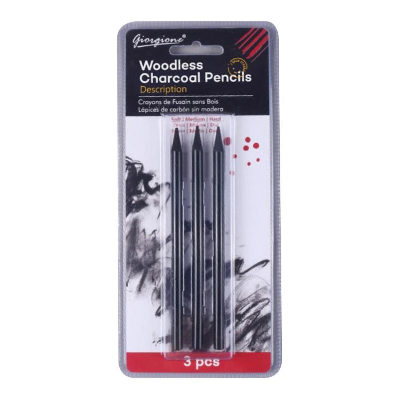 Pro Charcoal Pencils Set Non-wood Kid Adult Drawing Art Craft 3/6X