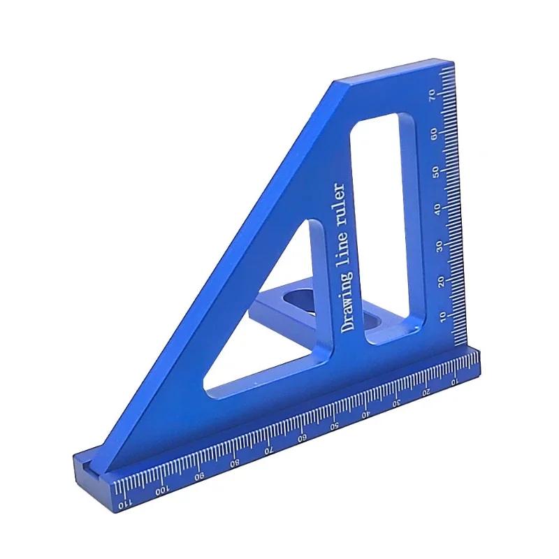 Multiangle Measuring Ruler, 45/90 Degree Aluminum Carpentry Square Conveyor, Angle Triangular Ruler Design Measuring Tool