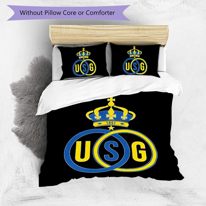 Union Saint Gilloise Pattern Bedding,Quilt Set Quilt Cover Pillowcase Home Birthday Gift (1*duvet cover+2*pillowcase,without core)