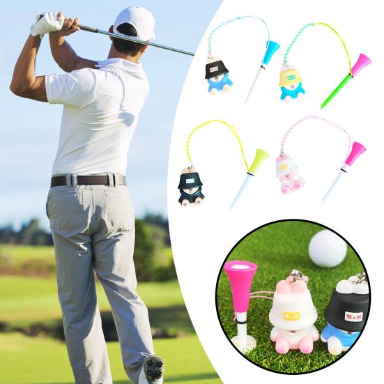 Держатель для гольф-ти против потери с ти, красочный мультяшный пластиковый обруч для ти