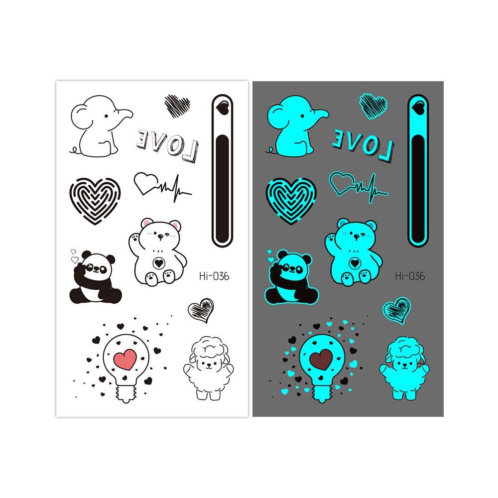 Fluorescent Star Feather Temporary Tattoos Blue Luminous Fake Tattoo Body Art Tattoo Sticker