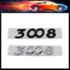 3D Premium ABS 3008 Letters for 3008 Car Fender Trunk Rear Bonnet Badge Sticker Decal Emblem