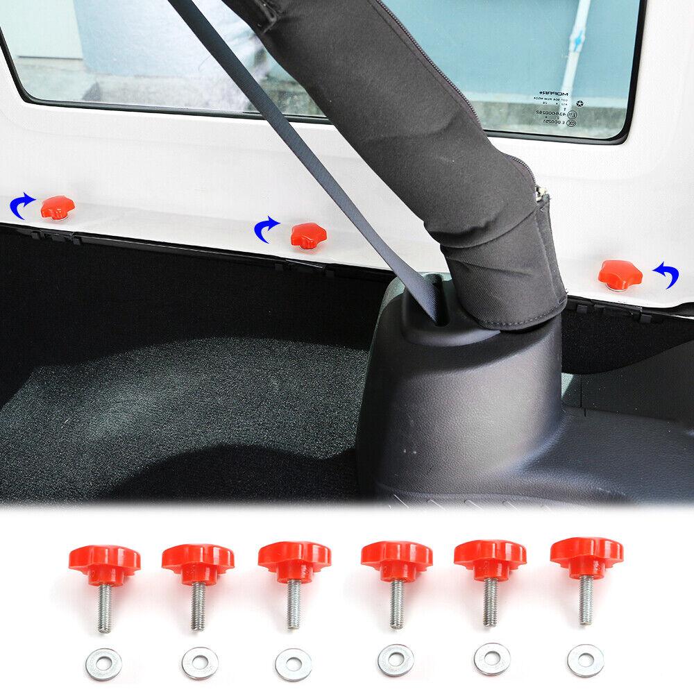 Red Hardtop Removal Bolts Roof Thumb Screws for 4-Door Jeep Wrangler JK JL 2007+