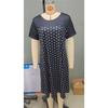 Damska piżama sukienka z krótkim rękawem z okrągłym dekoltem w kropki Wygodna sukienka