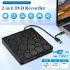 2 In 1 Interface USB 3.0 Type-C External DVD RW Drive Slim DVD CD Writer Burner Reader Player Optical For Laptops Desktop PCs