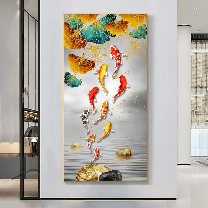 Картины с рыбками кои, современные постеры с животными, печать на холсте, абстрактные настенные художественные картины Куадрос для гостиной, домашний декор, БЕЗ РАМКИ