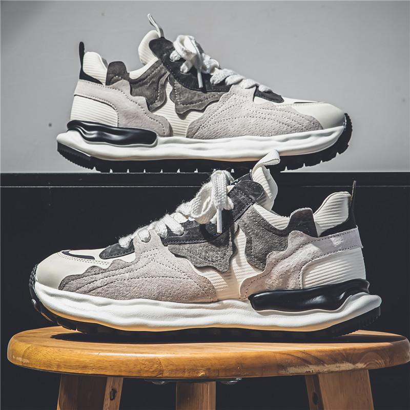 Fashion Designer Men Shoes Dissolve Thick Shoes Casual Sneakers Men Platform Trend Chunky Sneakers Walking Shoes