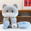 Cute Fishing Greedy Cat Plush Toy Funny Siamese Cat Accompanying Doll Giving Children and Girls Gifts