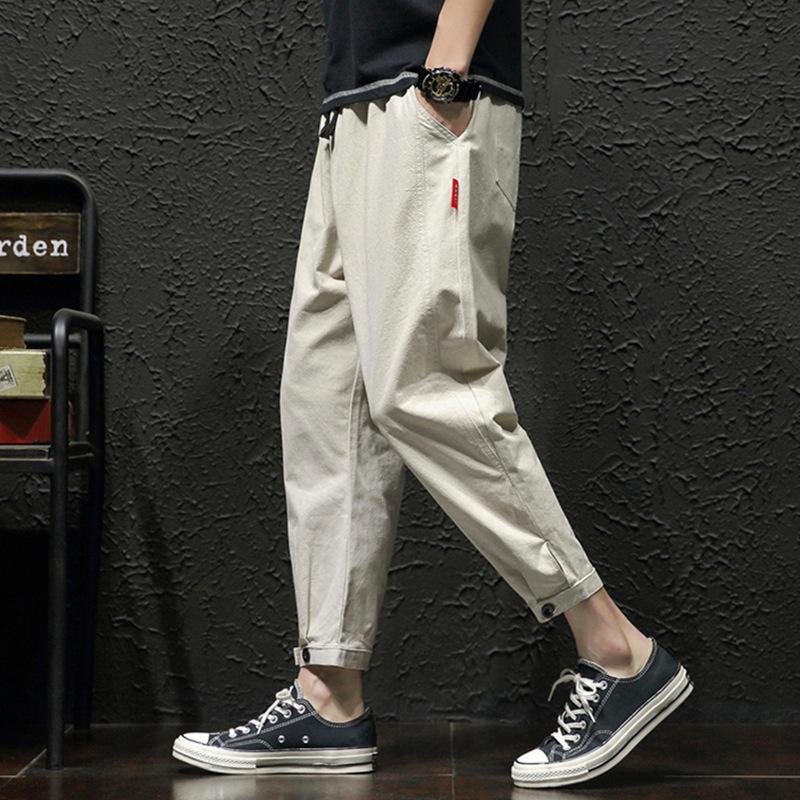 Японские хлопковые брюки, мужские повседневные брюки, свободные шаровары