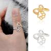 Always By My Heart " Adjustable Ring Footprints Heart Jewelry for Dog Owners