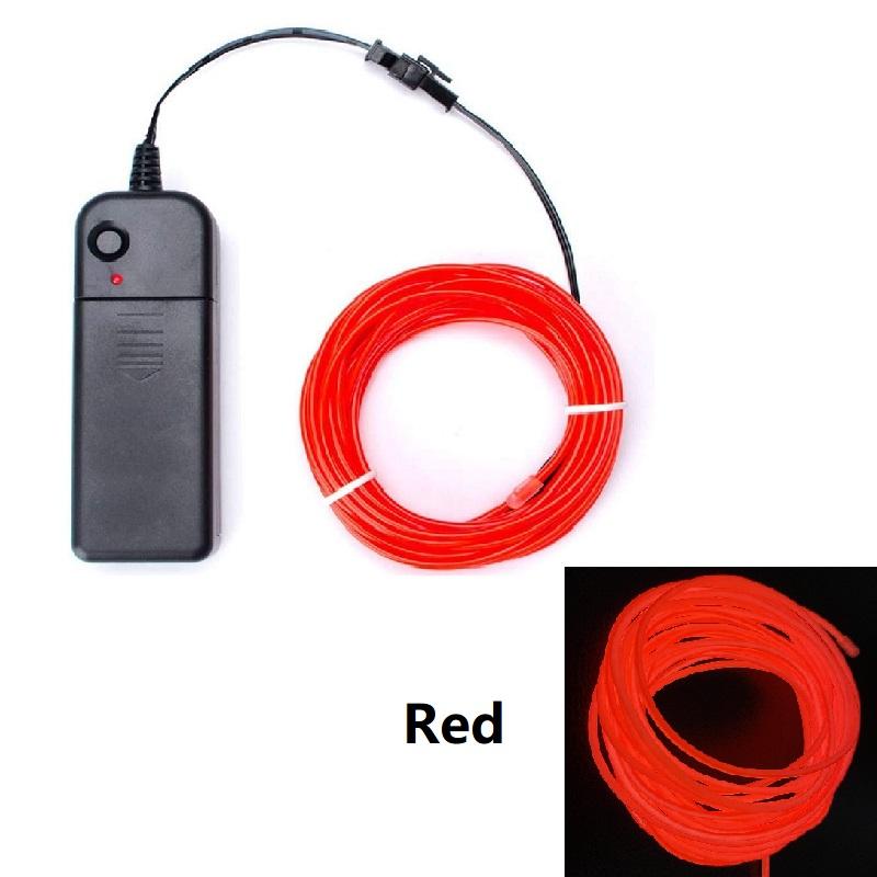 1m 3m 5m Glow EL Wire Neon Cable for Christmas Dance Party DIY Costumes Multicolor Illuminated Light AA Battery Lamp LED Strip