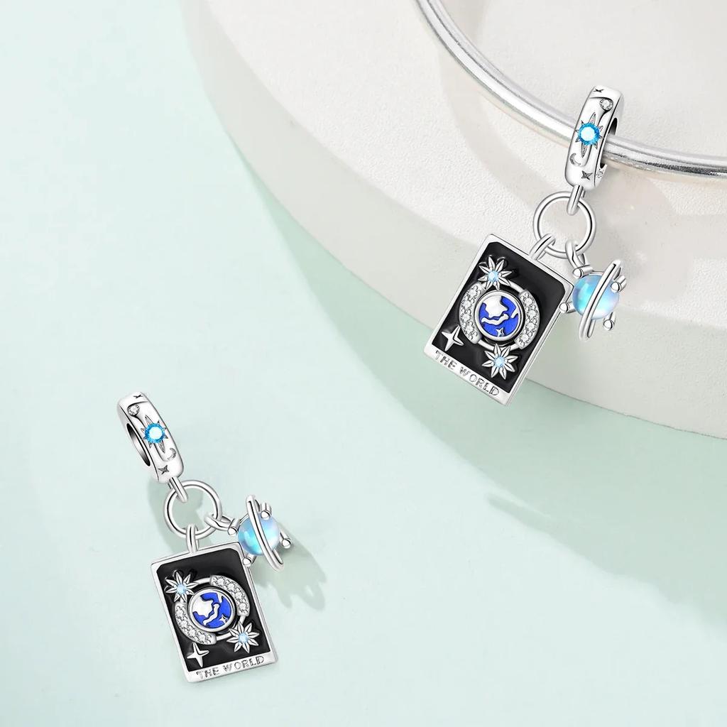 Медные Шармы Серии Таро Изысканные Звезда Луна Солнце Любовь Весы Бусины Подходят для Оригинального Браслета для Женщин DIY Изысканные Подарки