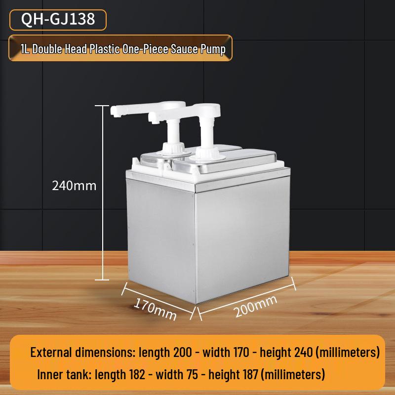 Stainless Steel Sauce Pump Dispenser for Coffee, Syrup, and Jam