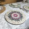 American light luxury ins wind color shell thermal insulation pad, creative shell round placemat, high-end desktop plate mat household tray