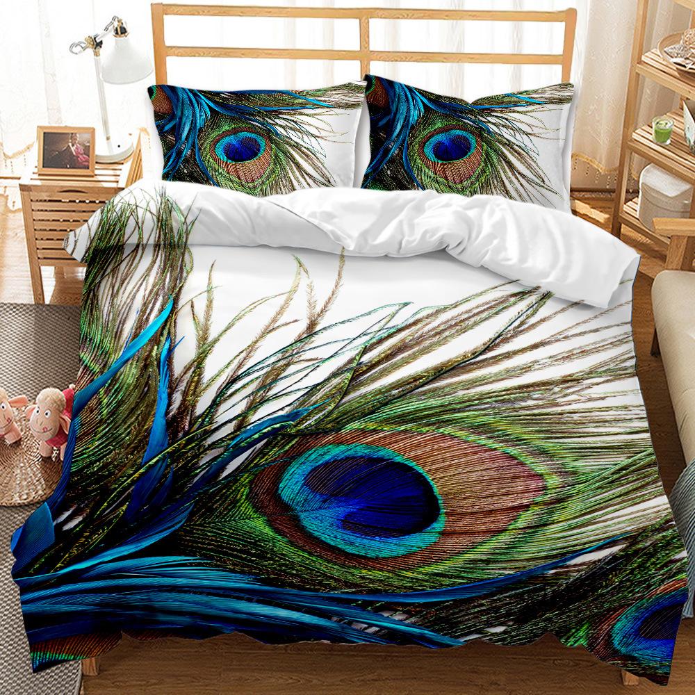 Abstract animal three-piece bedding 3D digital printing quilt set