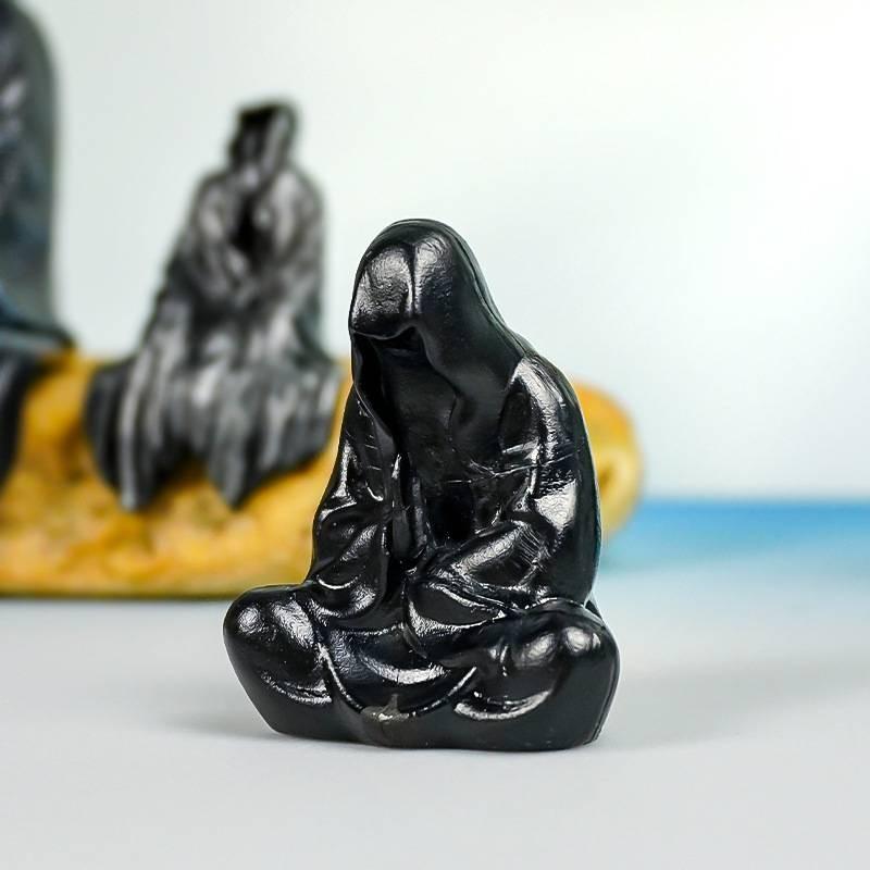 Black Robed Gothic Desktop Figurine Elegant Pvc Decor For Stylish Home And Office