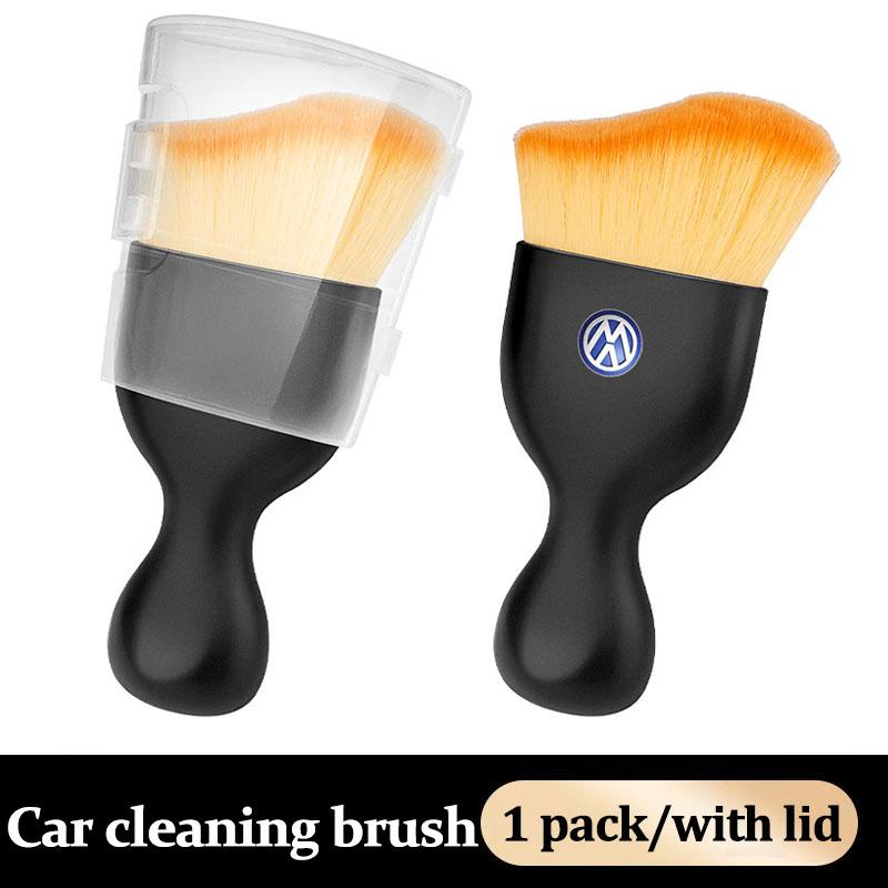 Valve Stems Caps Car Cleaning Soft Brush With Casing Air Vent Clean Tool Dusting Crevice Brush Auto Interior For Volkswagen VW R QS0
