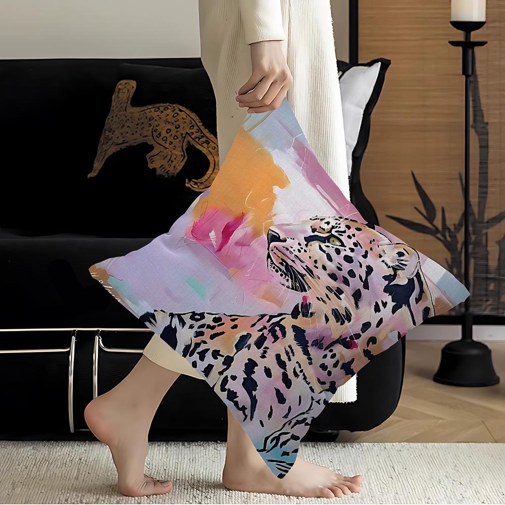 Colorful Bathtub Animal Tiger Zebra Black Cat Pillow Cover Sofa Cushion Cover Home Room Decoration Children Gift