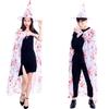 Cosplay Props Witch Cloak Hat Set Blood Printed Horror Cape Halloween Blood Costume  Decoration
