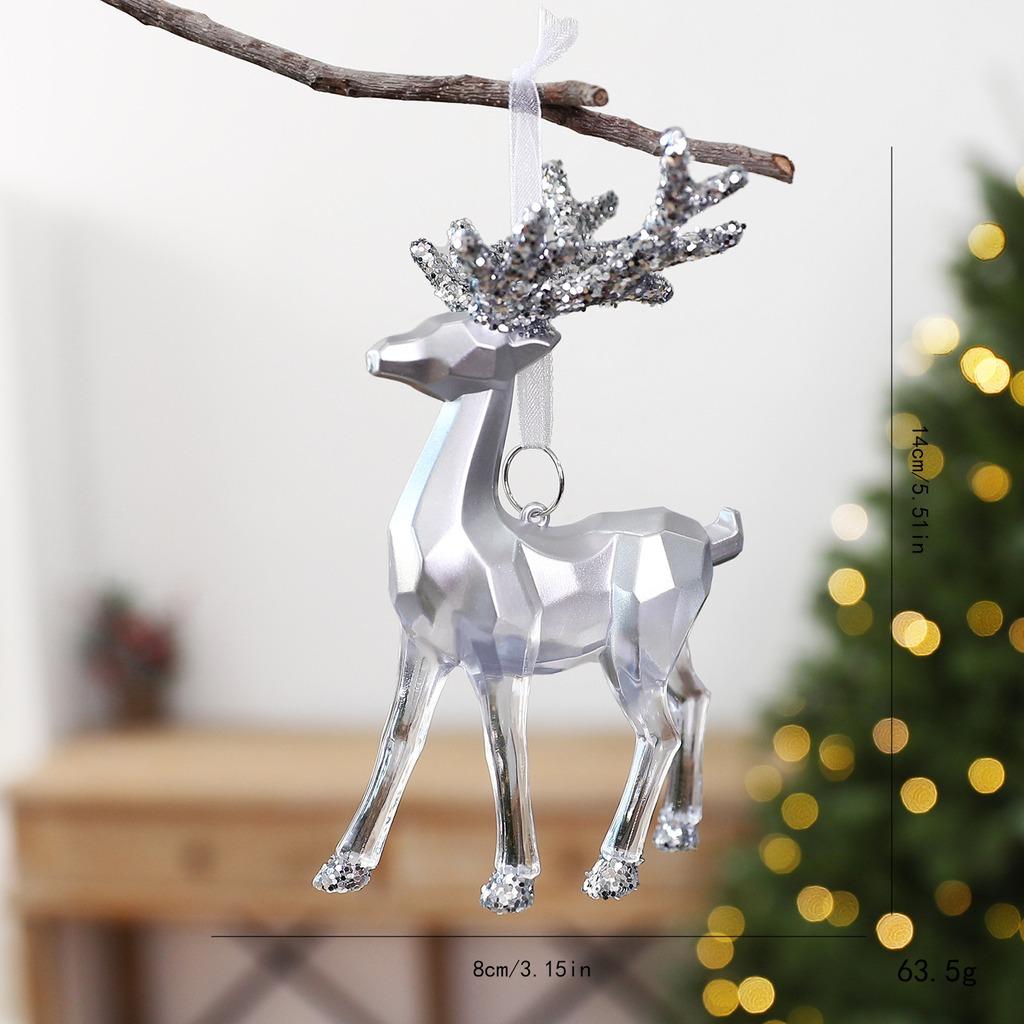 2027 New Year Holiday Hanging Ornament Transparent Reindeer Tree Pendant Christmas Pendant Painted Christmas Tree Ornament