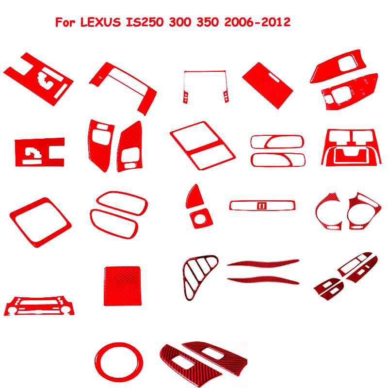 Для LEXUS IS250 300 350 2006-2012 автомобильные аксессуары интерьер из углеродного волокна Start Circle TRC Switch Wait красные наклейки