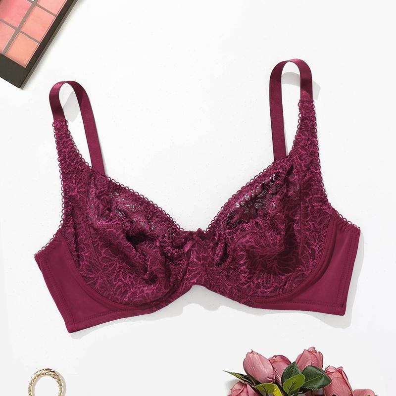 Женские бюстгальтеры больших размеров, кружевной бюстгальтер без косточек без поролоновой подкладки, тонкий бюстгальтер 75C-100C 80D-105D