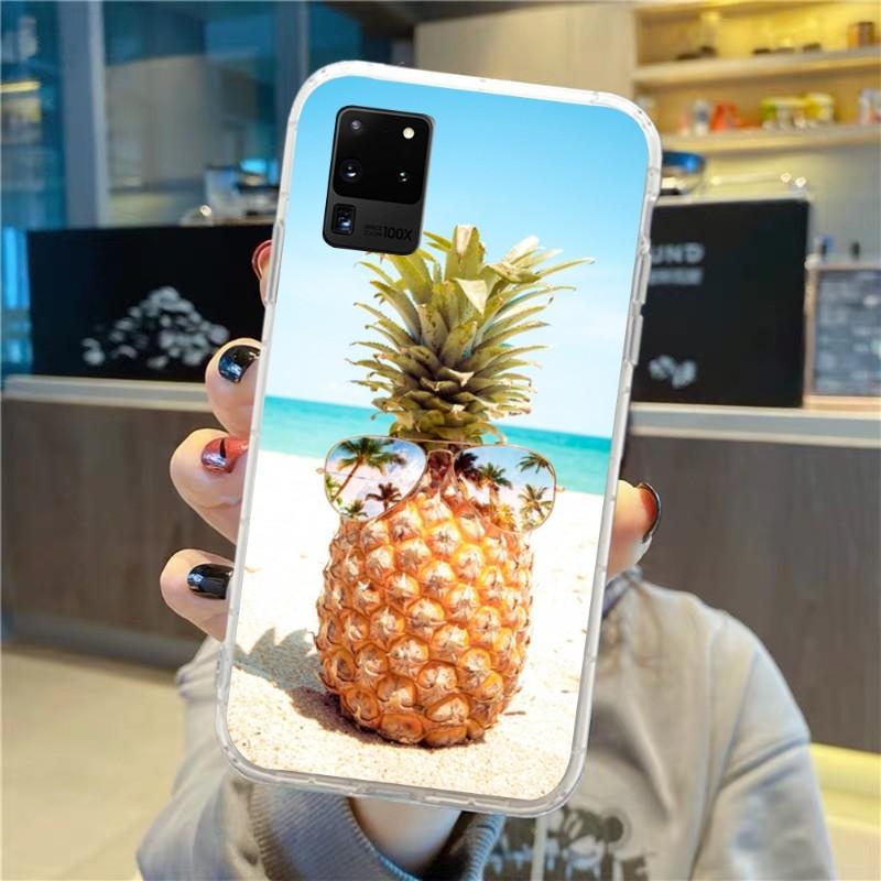 Чехол для телефона Summer Beach Fruit Pineapple для Samsung Galaxy S10 S21 S22 Plus Ultra A91 A51 A21S A12 Прозрачный чехол для телефона