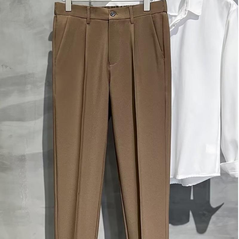 Черные мужские повседневные прямые брюки — модные, универсальные, свободного кроя для весны и осени 