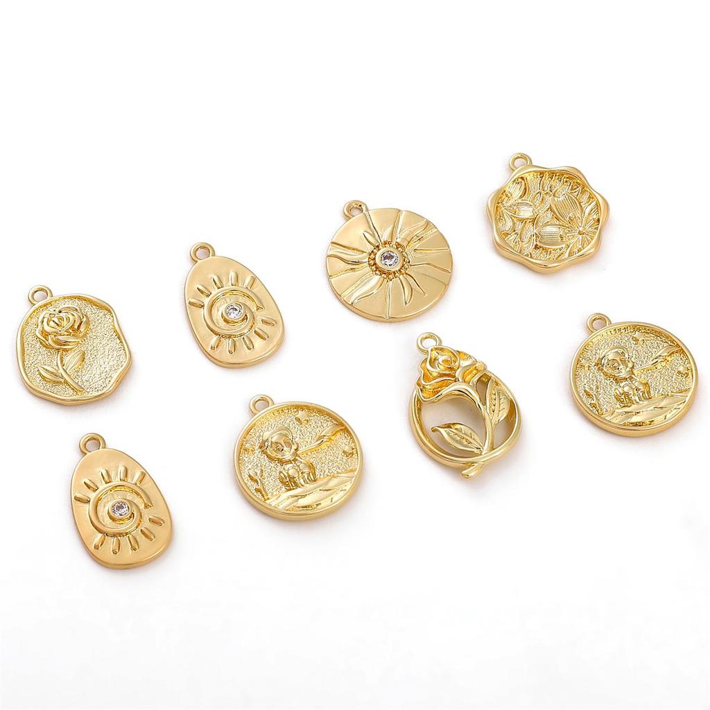 Copper Prince Rose Sun Pendant For DIY Jewelry Making Craft Accessories